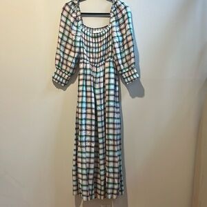 EUC Anthropologie Maeve Plaid Maxi Dress XS​​​​​